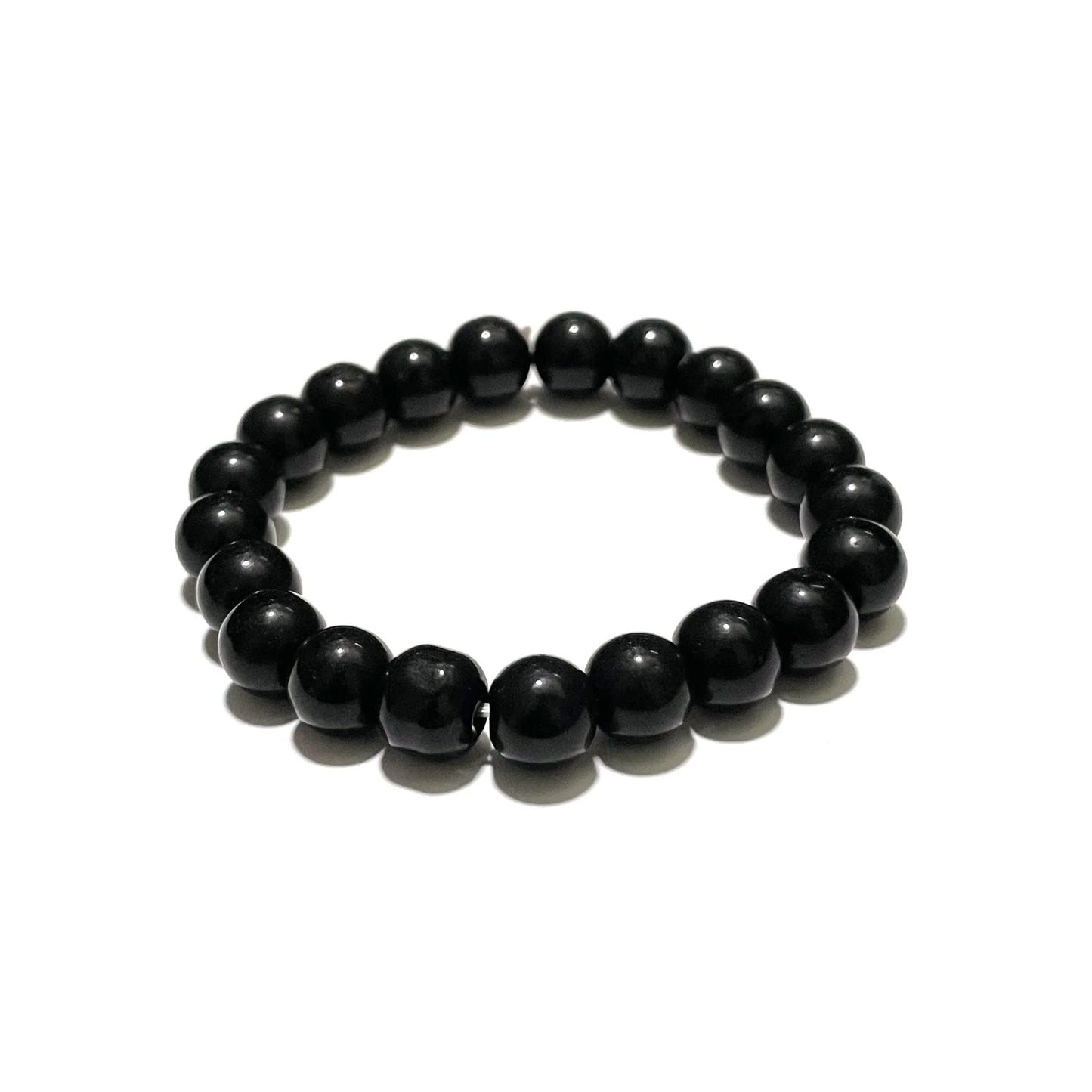 Men's Stone Bracelet - Stylish Black Beaded Hand Bracelet for Men (Pack of 2)