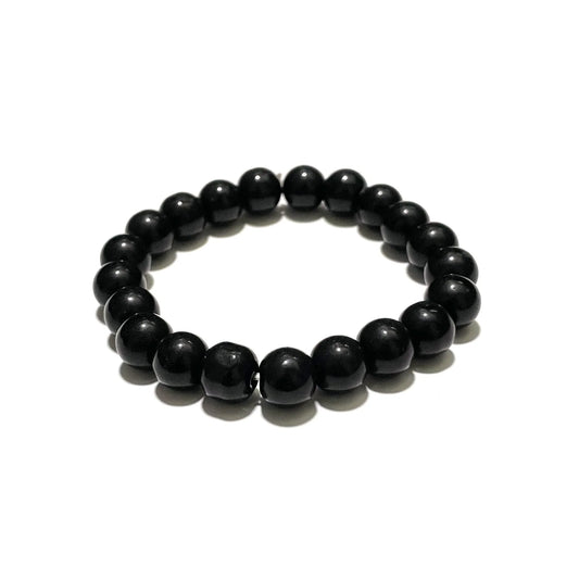 Men's Stone Bracelet - Stylish Black Beaded Hand Bracelet for Men (Pack of 2)